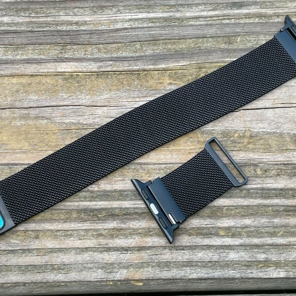 Unbranded Replacement Band For iWatch Apple Black Mesh Chain Strap Size 38-40mm